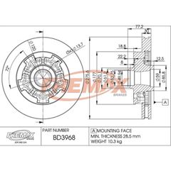 DISCO FREIO DT S10 4X2/4X4-95/12