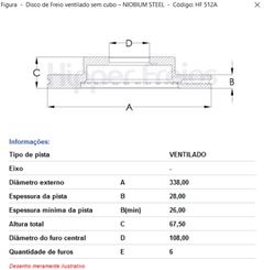 DISCO FREIO DT KWID VNT 1.0 12V 19/..