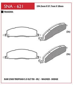 PAST FREIO TS DODGE RAM 2500 09/...