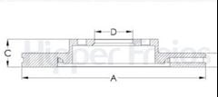 DISCO FREIO DT VENT VW GOLF 1.6 13/...