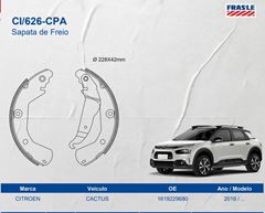 SAPATA FREIO C4 CACTUS 1.6 16V 19/...