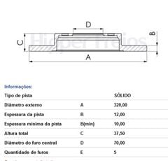 DISCO FREIO TS SLD COMMANDER 1.3/2.0 22/