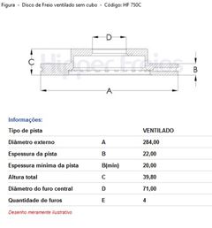 DISCO FREIO DT VENT BASALT 1.0 25/...
