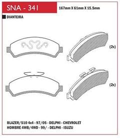 PAST FREIO DT S10/BLAZER 4X4-95/12