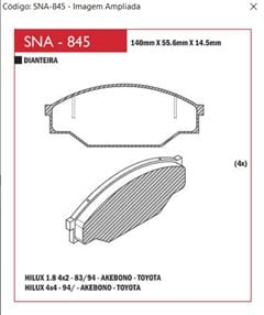 PAST FREIO TY HILUX 4X2/4X4-89/05