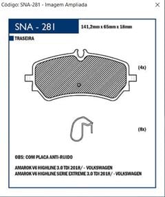 PAST FREIO TS AMAROK 3.0/DELIVERY 17/..